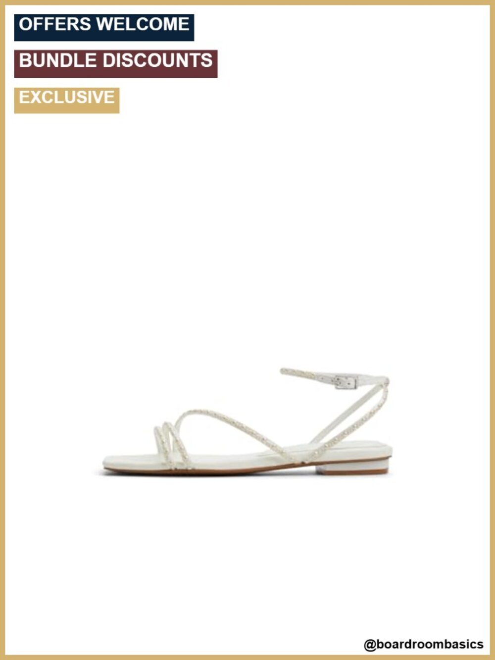 Square Toe Flat Sandals with Buckle Closure, Lightweight